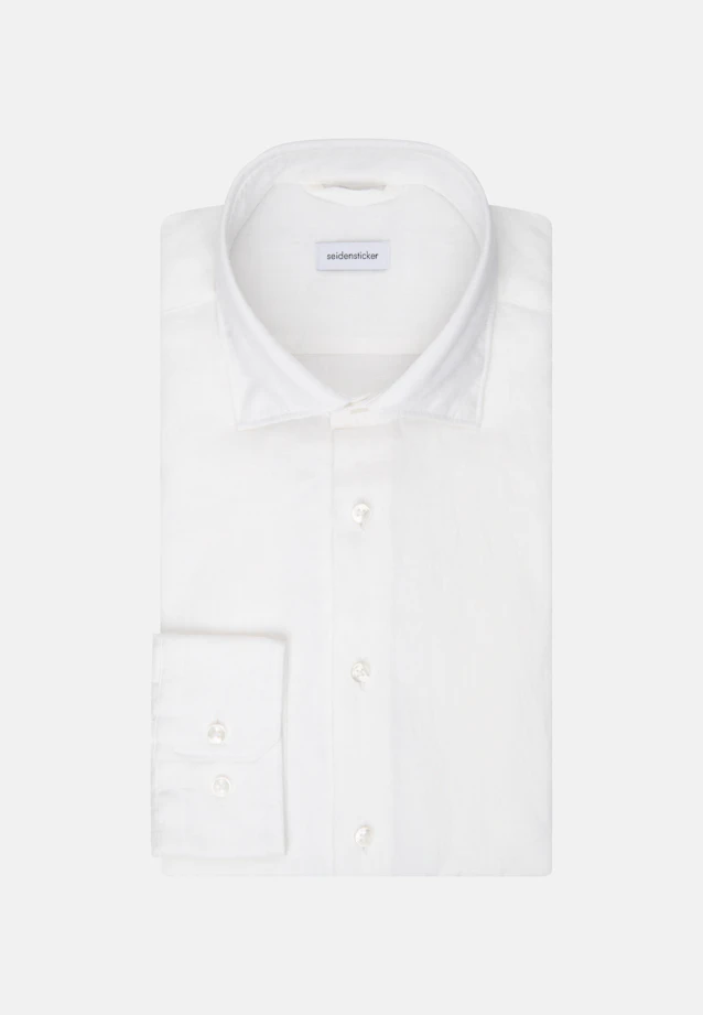 Slim Leinenhemd Uni in Weiß |  Seidensticker Onlineshop