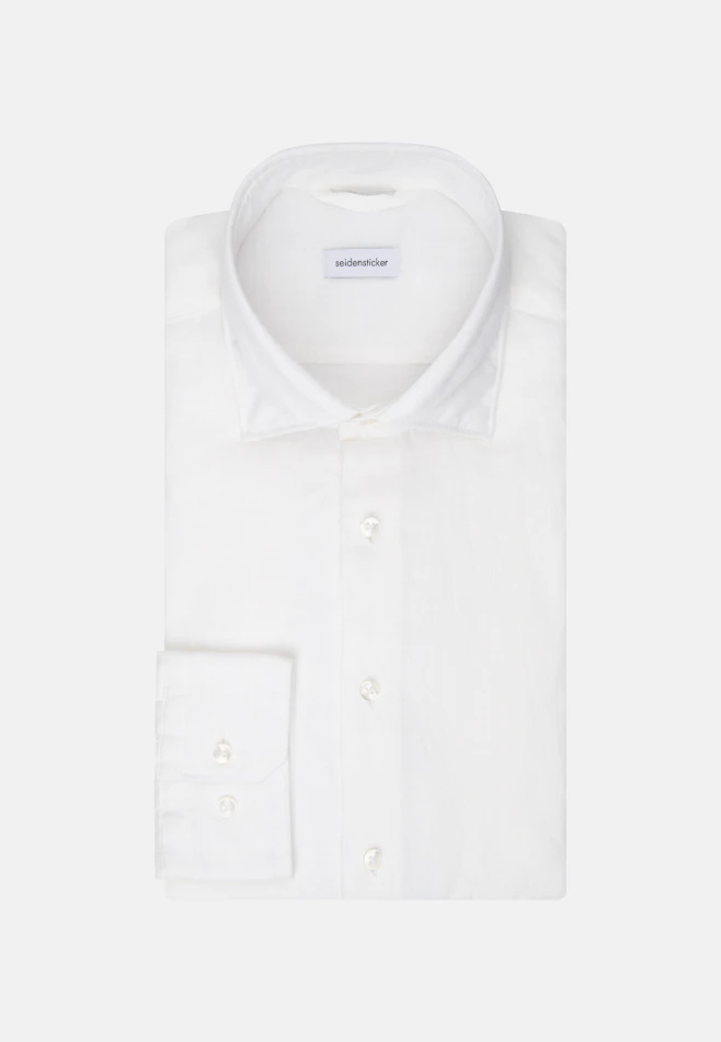 Slim Linen shirt Uni in Weiß | Seidensticker online shop