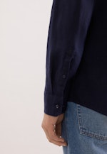 Slim Linen shirt Uni in Dunkelblau |  Seidensticker Onlineshop
