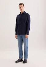 Slim Leinenhemd Uni in Dunkelblau |  Seidensticker Onlineshop