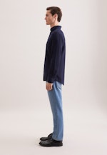 Slim Linen shirt Uni in Dunkelblau |  Seidensticker Onlineshop