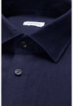 Slim Linen shirt Uni in Dunkelblau |  Seidensticker Onlineshop