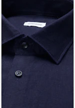 Slim Leinenhemd Uni in Dunkelblau |  Seidensticker Onlineshop