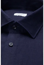 Slim Leinenhemd Uni in Dunkelblau |  Seidensticker Onlineshop