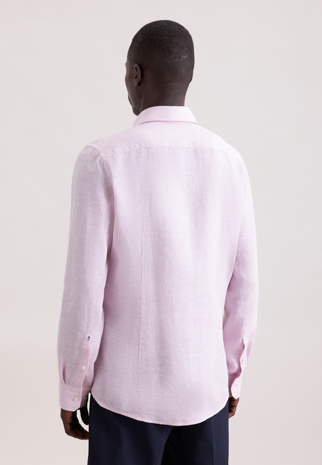 Slim Linen shirt Uni in Rosa |  Seidensticker Onlineshop