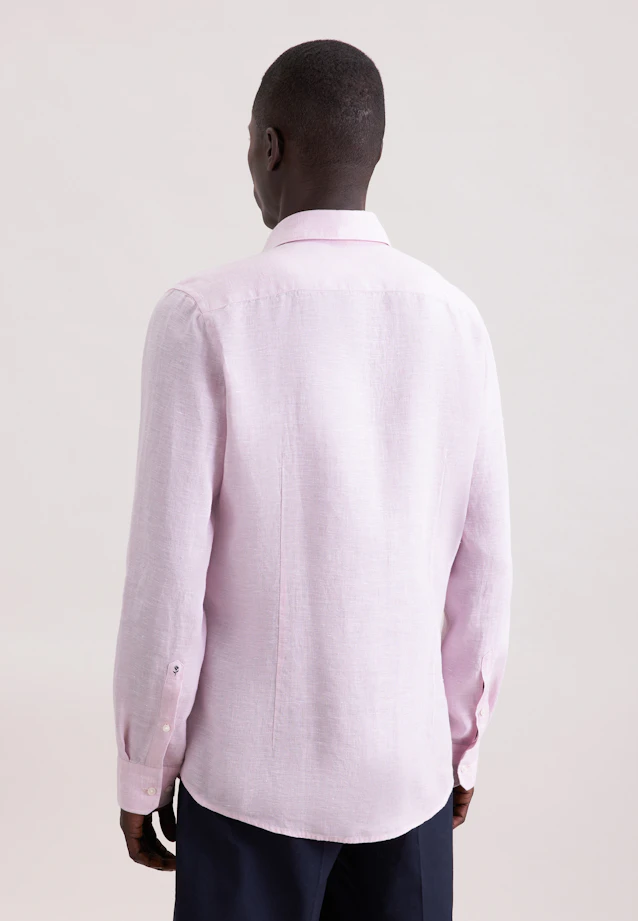 Slim Leinenhemd Uni in Rosa |  Seidensticker Onlineshop