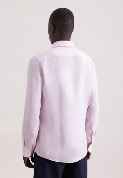 Slim Leinenhemd Uni in Rosa |  Seidensticker Onlineshop