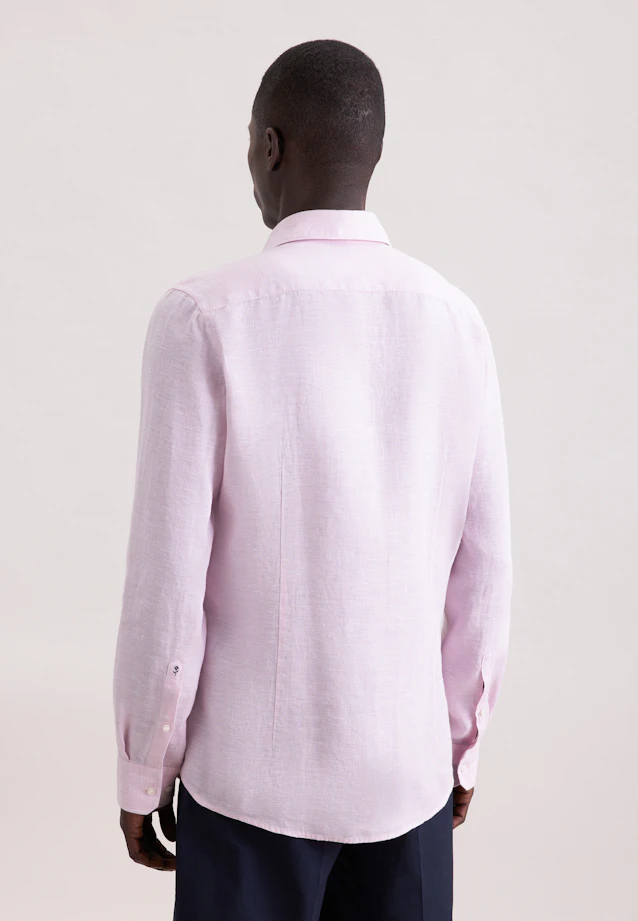 Slim Leinenhemd Uni in Rosa |  Seidensticker Onlineshop