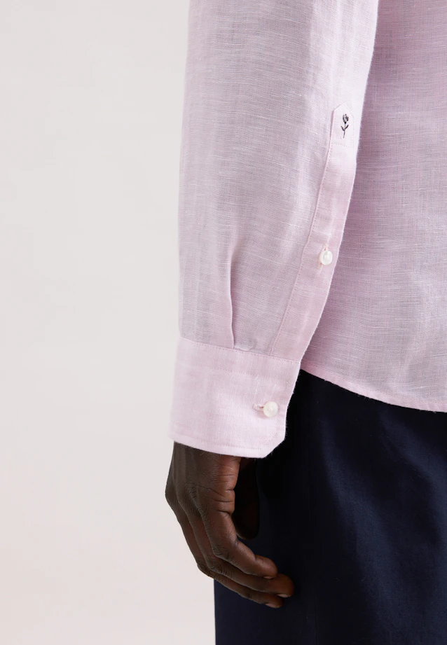 Slim Leinenhemd Uni in Rosa |  Seidensticker Onlineshop