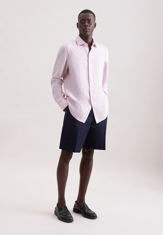 Slim Leinenhemd Uni in Rosa |  Seidensticker Onlineshop