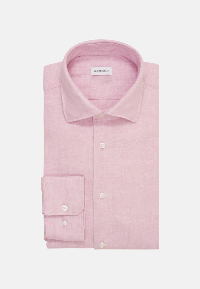Slim Leinenhemd Uni in Rosa |  Seidensticker Onlineshop