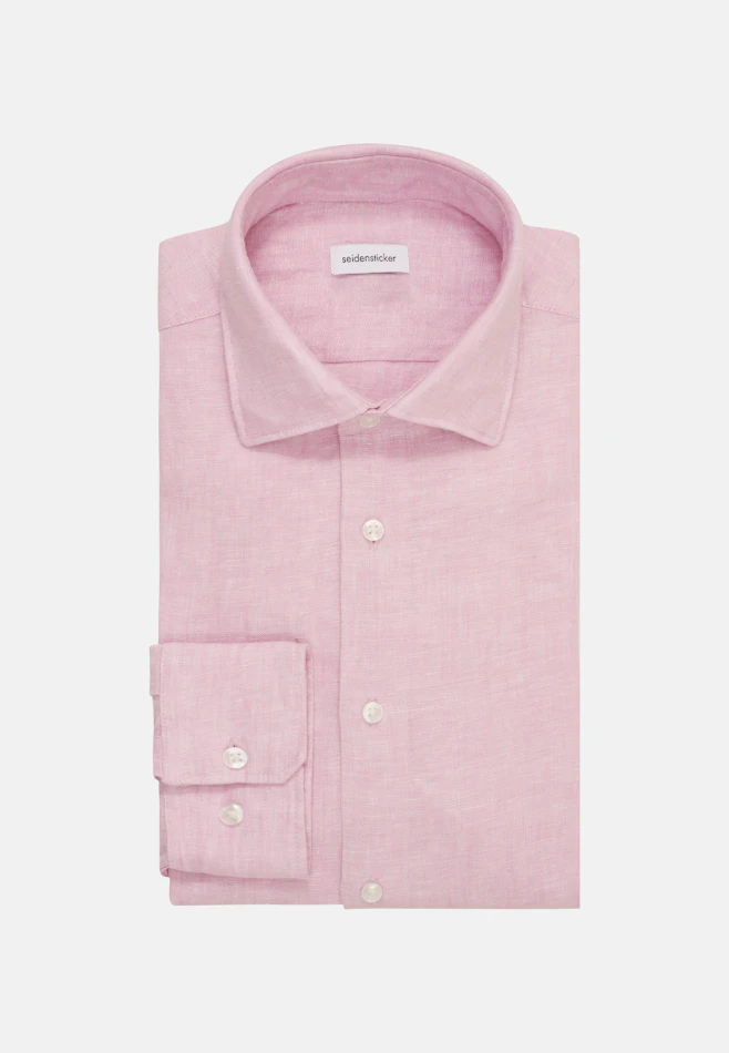 Slim Linen shirt Uni in Rosa | Seidensticker online shop