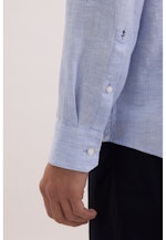 Slim Linen shirt Uni in Mittelblau |  Seidensticker Onlineshop