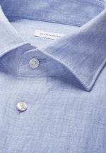 Slim Leinenhemd Uni in Mittelblau |  Seidensticker Onlineshop