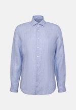 Slim Leinenhemd Uni in Mittelblau |  Seidensticker Onlineshop