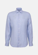 Slim Leinenhemd Uni in Mittelblau |  Seidensticker Onlineshop