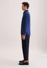 Slim Leinenhemd Uni in Dunkelblau |  Seidensticker Onlineshop
