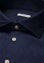 Slim Leinenhemd Uni in Dunkelblau |  Seidensticker Onlineshop
