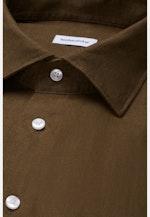 Slim Linen shirt Uni in Grün |  Seidensticker Onlineshop