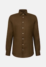 Slim Linen shirt Uni in Grün |  Seidensticker Onlineshop