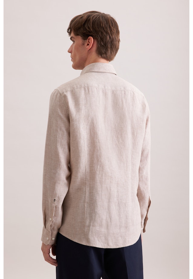 Slim Leinenhemd Uni in Beige |  Seidensticker Onlineshop