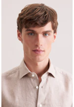 Slim Leinenhemd Uni in Beige |  Seidensticker Onlineshop