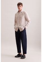 Slim Leinenhemd Uni in Beige |  Seidensticker Onlineshop