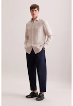 Slim Leinenhemd Uni in Beige |  Seidensticker Onlineshop
