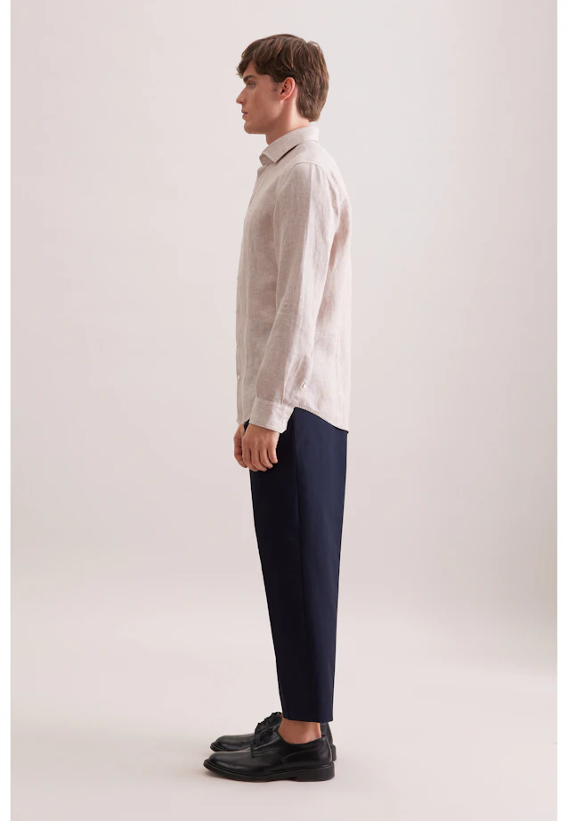 Slim Leinenhemd Uni in Beige |  Seidensticker Onlineshop