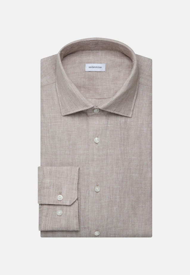 Slim Leinenhemd Uni in Beige |  Seidensticker Onlineshop