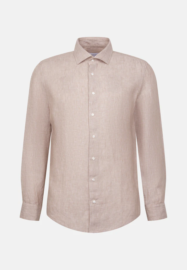 Slim Leinenhemd Uni in Beige |  Seidensticker Onlineshop