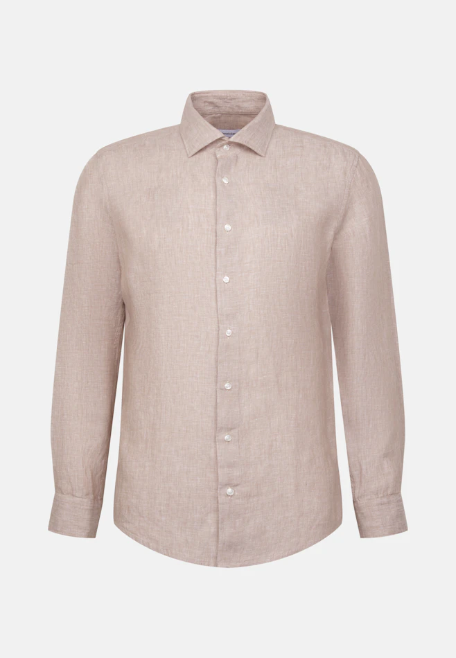Slim Leinenhemd Uni in Beige | Seidensticker Onlineshop