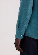 Slim Linen shirt Uni in Türkis |  Seidensticker Onlineshop