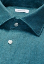 Slim Linen shirt Uni in Türkis |  Seidensticker Onlineshop