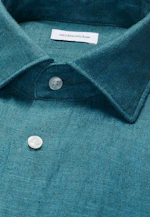 Slim Chemise en lin Uni in Turquoise |  Seidensticker Onlineshop