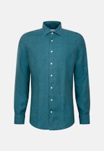 Slim Linen shirt Uni in Türkis |  Seidensticker Onlineshop