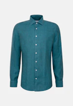 Slim Chemise en lin Uni in Turquoise |  Seidensticker Onlineshop