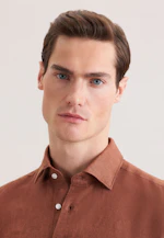 Slim Leinenhemd Uni in Braun |  Seidensticker Onlineshop