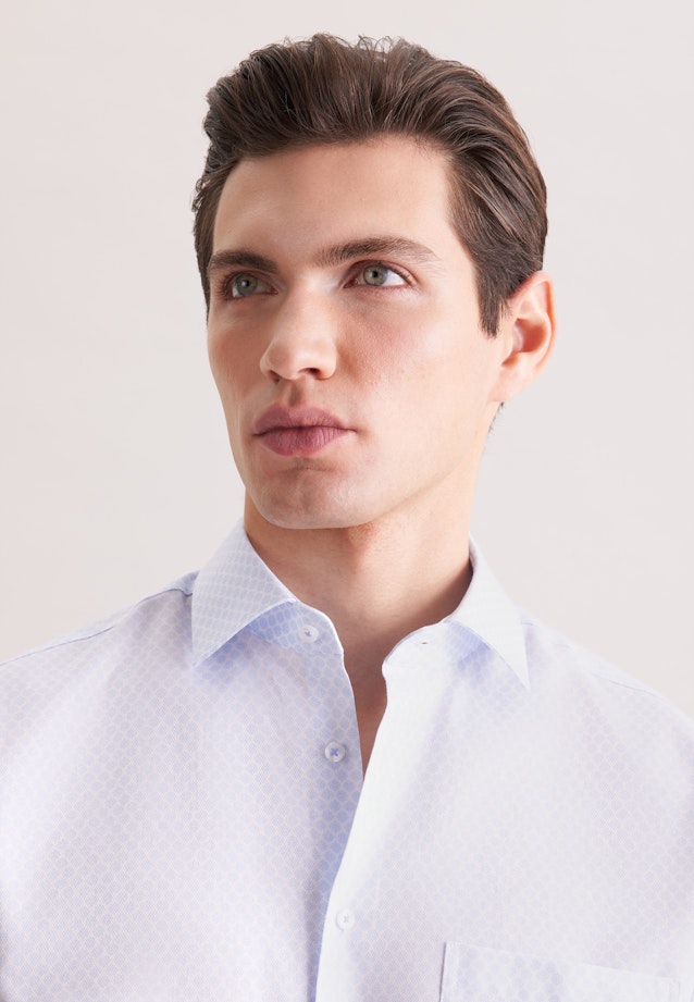 Comfort Business Hemd Druck in Hellblau |  Seidensticker Onlineshop