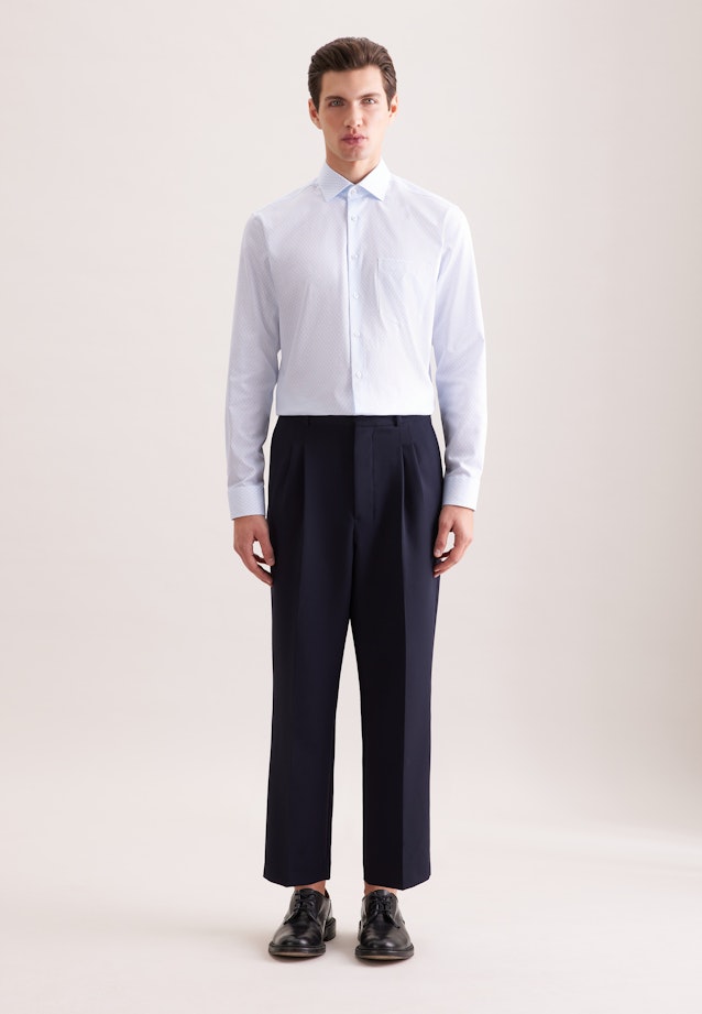 Comfort Business Hemd Druck in Hellblau |  Seidensticker Onlineshop