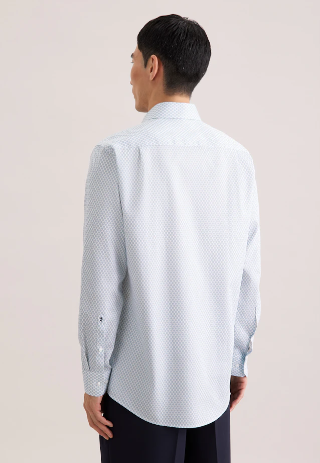 Comfort Business Hemd Druck in Türkis |  Seidensticker Onlineshop