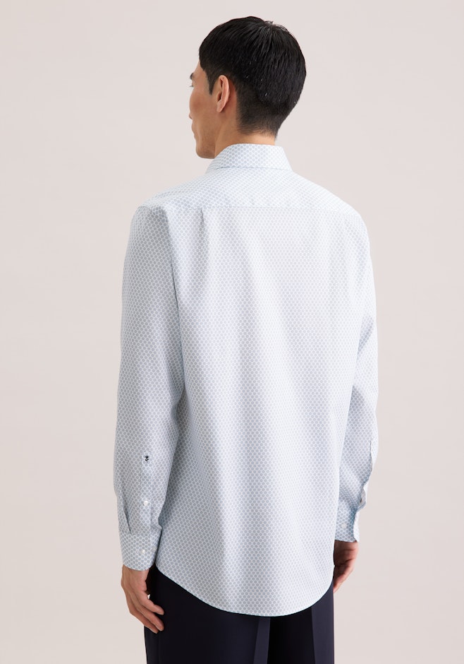 Comfort Business Hemd Druck in Türkis | Seidensticker Onlineshop