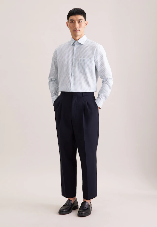 Comfort Business Hemd Druck in Türkis |  Seidensticker Onlineshop