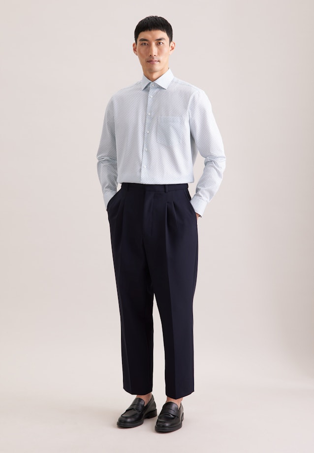 Comfort Business Hemd Druck in Türkis |  Seidensticker Onlineshop