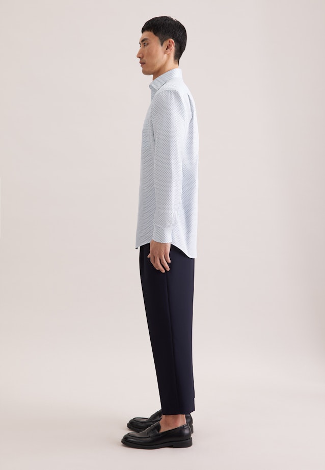 Comfort Business Hemd Druck in Türkis |  Seidensticker Onlineshop