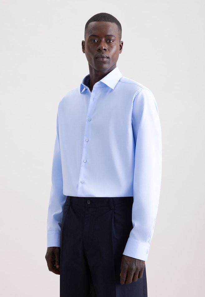 Comfort Business shirt Uni in Mittelblau | Seidensticker online shop