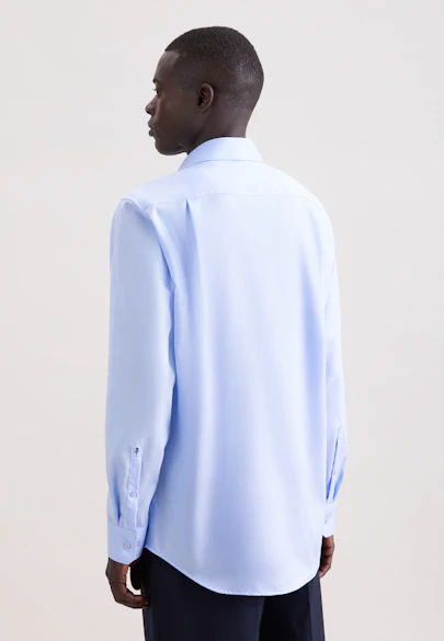 Comfort Business Hemd Uni in Mittelblau |  Seidensticker Onlineshop