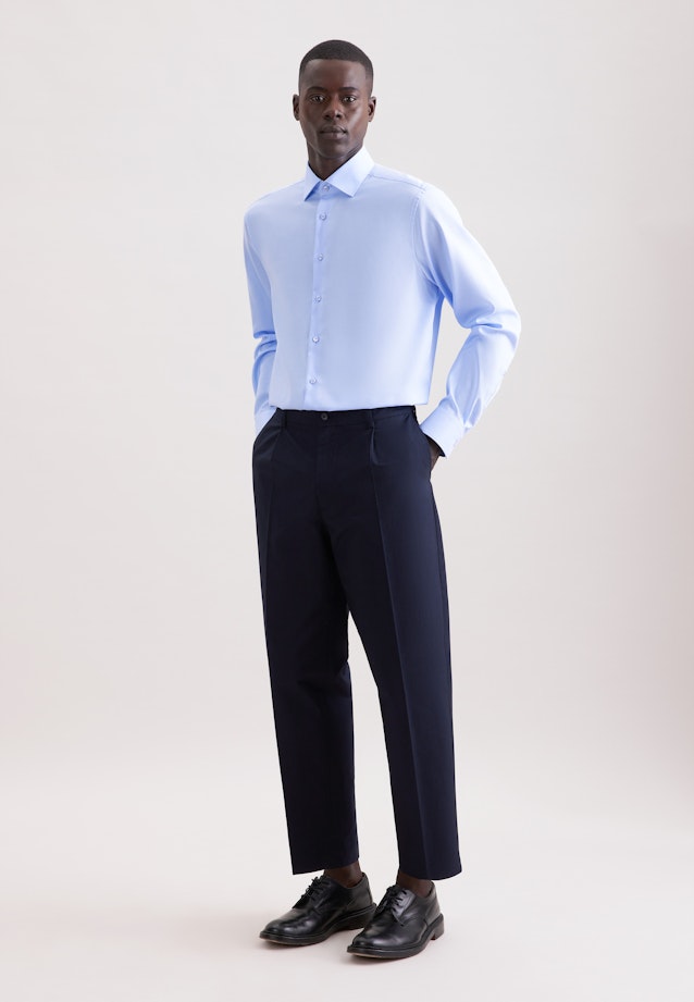Comfort Business Hemd Uni in Mittelblau |  Seidensticker Onlineshop