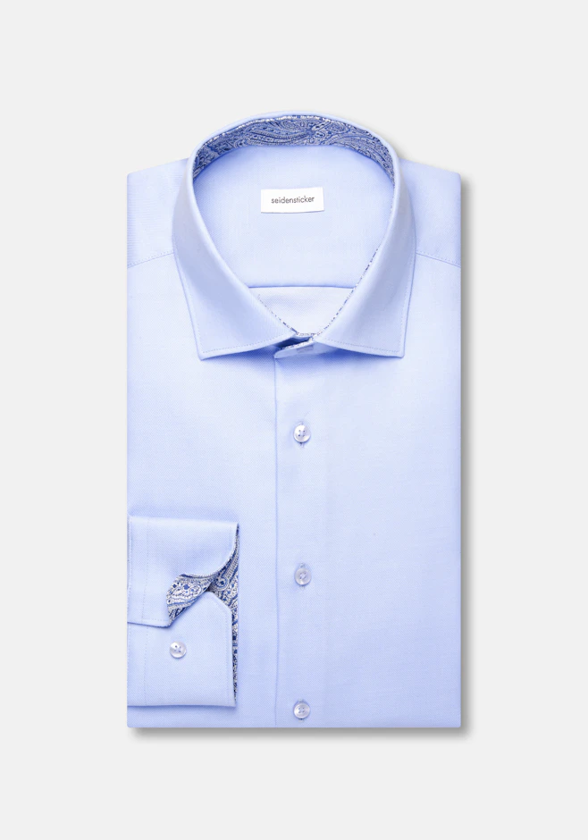 Comfort Chemise d'affaires Uni dans Bleu Moyen | Boutique en ligne Seidensticker