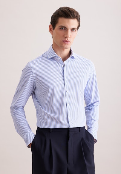 X-Slim Performance shirt Print in Mittelblau | Seidensticker Onlineshop